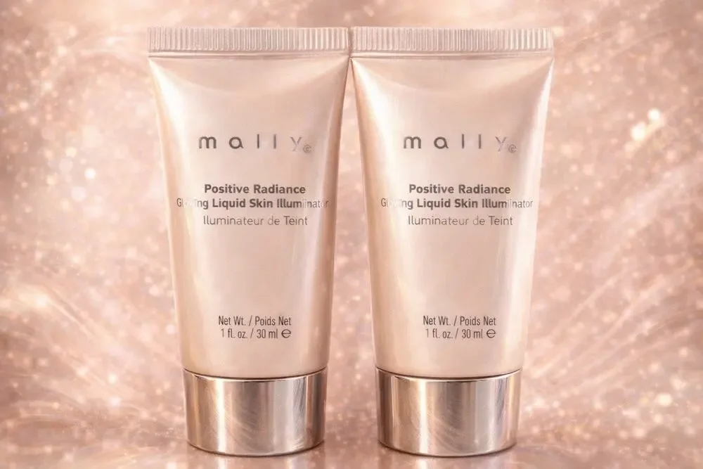 Mally Positive Radiance Illuminator Deeper 2 Pack Liquid Glow Sheer Blur Pearls